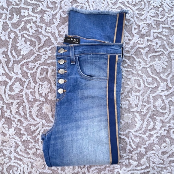 Veronica Beard Carolyn Tuxedo Stripe 10” Baby Boot Jeans - Picture 9 of 13